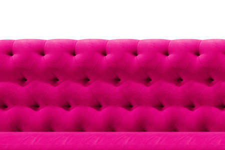 Luxury Pink sofa velvet cushion close-up pattern background on whiteの写真素材