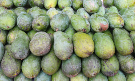Raw Mango green pile for abstract background fruit, Product from Mango dieting clean food, street...