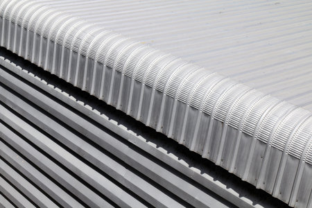 Metal sheet closeup roofing of Building industry big size, Heat insulation material texture for...