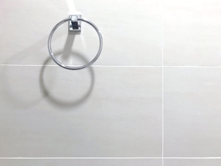 Loop for hanging round towel stainless steel toilet, wall hanging loopの写真素材