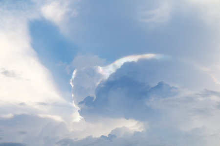 strange sky and light over spectrum, sky cloud backgroundの写真素材