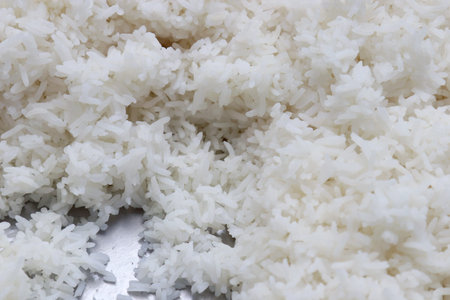 Cooked rice, Background cooked rice white for healthyの写真素材