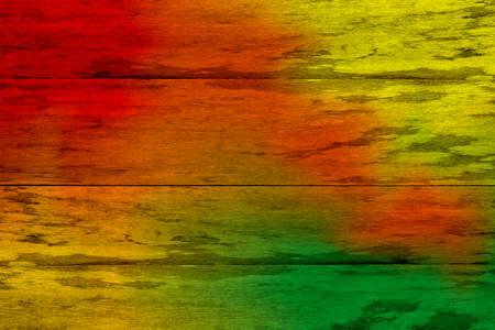 red and green colorful wooden planks cracked background, colorful painted wooden texture wall, color abstract painting texture on the old wood surface backgroundの写真素材