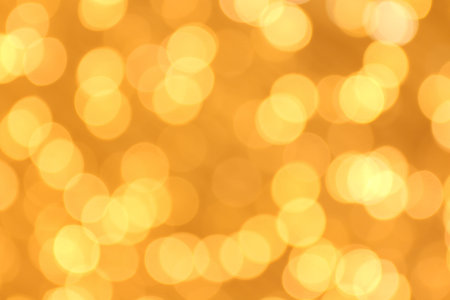 Bokeh background gold yellow colorful of merry christmas, Happy new year bokeh lighting shine on...
