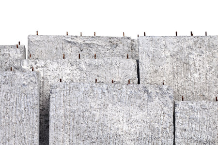 Concrete slabs, Texture concrete background, Concrete for construction work isolated on white...