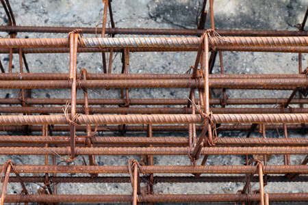 Steel bar, Rebar for construction,Rust on steel wire, Steel bar rust, Wire steel, Rebar rustの写真素材