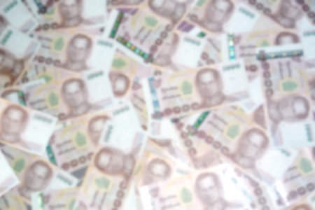 Blurred soft Background Banknote, Banknote Thai Baht Defocused Background, Money background