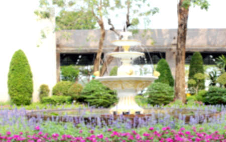 blurred fountain garden background, nature garden park background blurの写真素材