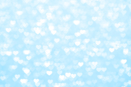blur heart blue background beautiful romantic, glitter bokeh lights heart soft pastel shade, heart background colorful blue for happy valentine love cardの写真素材