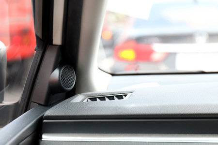 small car speaker in carの写真素材