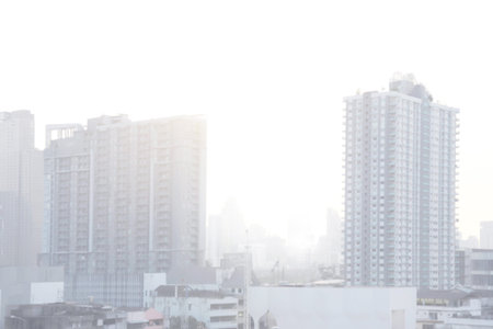 blurred city town landscape soft background, building and city landscape urban soft backgroundの写真素材