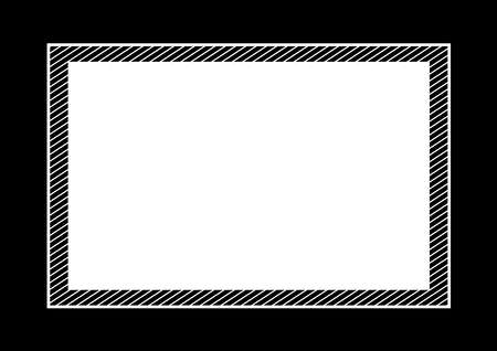 fashionable frame black color flat lay style and rectangle for copy space, empty frame black for banner design, template of black frame banner blank for advertising graphic beauty cosmetics fashionのイラスト素材