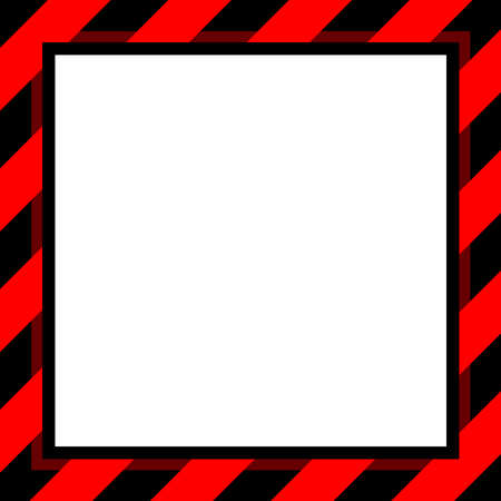 warning sign red and black stripe frame template for background and white copy space, banner frame striped awning red, stripe frame for advertising promotion special sale discount on media onlineのイラスト素材