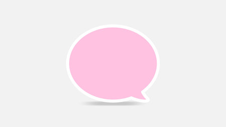 empty pink speech bubbles single for ad, comic speech bubbles doodle or sticker dialog, price tag...