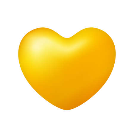 gold heart shape isolated on white background, golden heart shaped icon, gold heart logo, image of golden heart shaped symbol for graphic element of decorate embellish designのイラスト素材