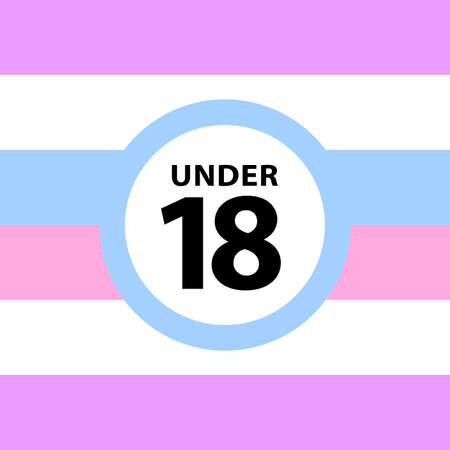18 under sign warning symbol on the intersex pride flags background, LGBTQ (pride flags of lesbian, gay, bisexual, transgendered, and queer)のイラスト素材