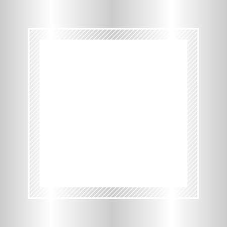 fashionable frame silver color flat lay style and square for copy space, empty frame silver for banner design, template of frame banner blank for advertising graphic beauty cosmetics fashionのイラスト素材