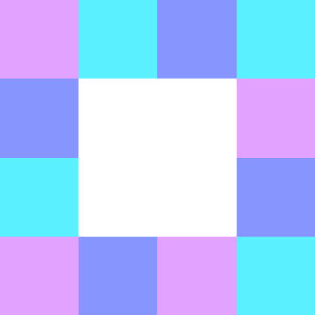 empty square white on pastel color squares checkered block, template banner checker multi color pink...