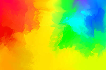 abstract colorful mixed for background, rainbow watercolor stains paint for card banner advertising, art painting yellow colors with watercolor brush full frame, acrylic watercolor colorful paint artのイラスト素材