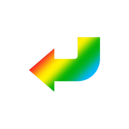 rainbow icon arrow enter log in isolated on white, right rounded arrow with bracket colorful, arrow enter rainbow color sign in of profile user, entrance arrow pointing, access symbol or submit buttonのイラスト素材
