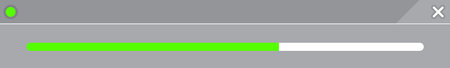 progress bar bright green line isolated on rectangular grey, strip bar progress green for media...