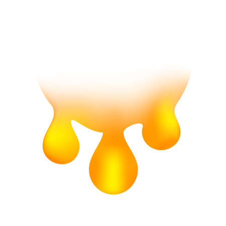 flowing honey drops isolated on white background, honey drops symbol, icon honey bee blob splash, illustration yellow gold drop splatter, honey blob for product juice graphicのイラスト素材