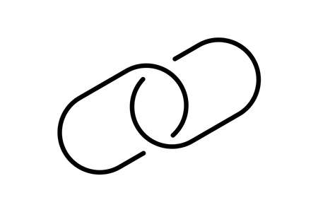 chain link symbol for icon, simple hyperlink link chain with line thin style, icon link chain for data ux ui website or mobile application, chain joined symbol for element signal networkのイラスト素材