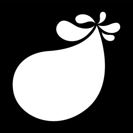 milk blob shape on black for banner copy space, aqua drop for background, white milk blob splash on black, water droplet white for banner, milk blob simple shape for graphic ad designのイラスト素材