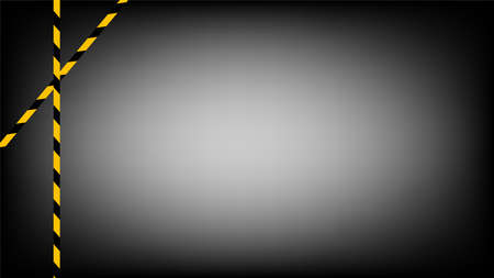 tape line yellow black stripe pattern on black gradient background, warning space with ribbon tape sign or comfort safety zone, safety banner, ribbon yellow black stripe, tape line caution, copy spaceのイラスト素材