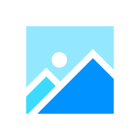 image nature in winter season for icon isolated on white, simple graphic picture icon in winter or snow season time, flat icon modern of image or picture thumbnail album, icon gallery media symbolのイラスト素材