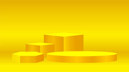 luxury 3d pedestal gold on golden background, gold pedestal circle box for cosmetics product display show, gold podium stage show for deluxe victory position, ellipse stand of product place decorationのイラスト素材
