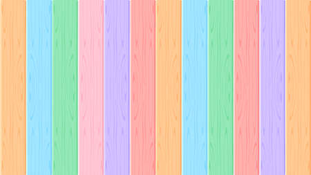 wooden wall pastel soft color for background, multi color wooden wall strip, rainbow colored soft wooden, colorful pastel wood planks and rods slat, wood floor texture soft colors for wallpaper bannerのイラスト素材