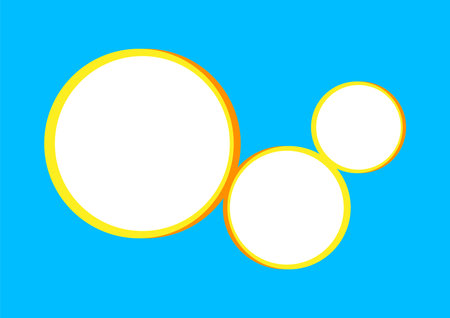 template banner rectangle a4 blue and circle blank for background, blue and circle frame empty for banner presentation, cover paper blue a four print for clip art, mock up a4 for ad copy spaceのイラスト素材