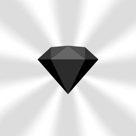 black diamond gemstone on zoom comics, black flat diamonds jewelry icon, black gems on soft rays burst shine background, black diamond of items game, clip art gemstone for banner jewellery copy spaceのイラスト素材