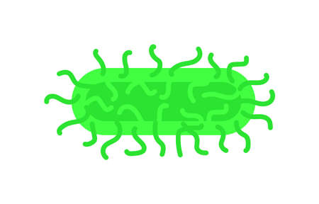 virus illustration green color for icon, virus simple flat symbol, clip art virus green isolated on white background, monster icon, virus or bacteria infection graphic sign, covid 19 asian fluのイラスト素材