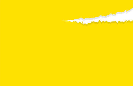 paper yellow with tear marks for banner copy space, paper rip torn yellow square background, yellow paper with edge tear, sheet paper card rip for advertising message text, notepaper memo torn textureのイラスト素材