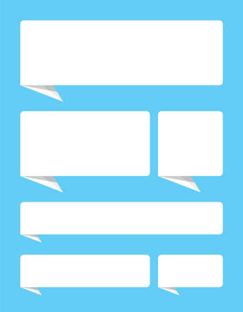 paper white label for speech bubble isolated on white, banner white with paper label style, speech paper style for talk text, paper label dialog chatting graphic for message sticker, speech text frameのイラスト素材