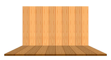 wooden backdrop for display and copy space, panel wood plank empty front view for background, wooden brown for decoration stage floor display, vintage wood plank for banner design, wooden plank wallのイラスト素材