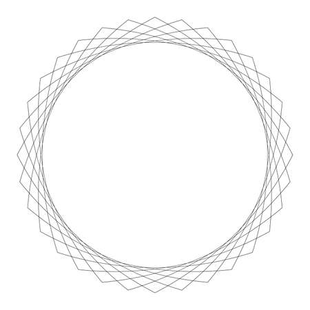 wave art lines pattern abstract for background, optical line wave twirl black circle, dynamic motion curve of lines flowing wave, lines wave shaped array of blended points illusion, copy space textのイラスト素材