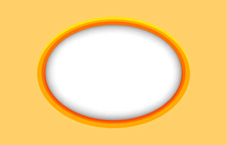circle frame white on bright orange for banner, banner frame ellipse shape for message, orange rectangle with ellipse frame for copy space text, oval modern orange frame for backgroundのイラスト素材