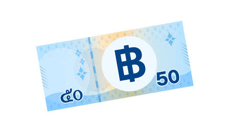 50 baht banknote money thai isolated on white backgroundのイラスト素材