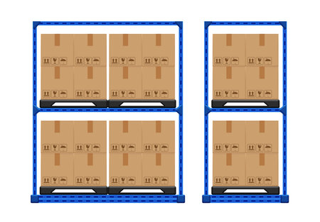 crate boxes product on pallet for arrangement