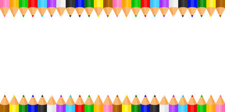 colorful pencils crayon pastel cute in a row on white copy space, collection colored pencils rows for banner preschool kids, clip art crayon pencil cartoon, rainbow pencil kindergarten child learning