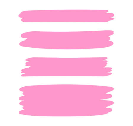 pink stripes brush paint for scribble marker, brushstroke painting pink pastel soft color, pink watercolor brush art, paintbrush pink strip paintのイラスト素材