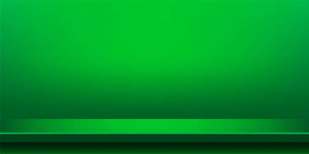 plank table green color on wall room for background, vivid green backdrop, copy space for advertise product display, table plank green front viewのイラスト素材