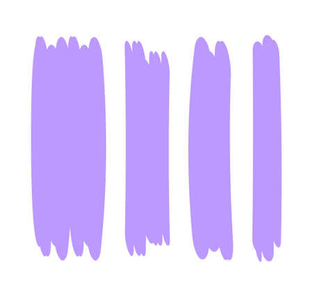 purple stripes brush paint for scribble marker, brushstroke painting purple pastel soft color, purple watercolor brush art, paintbrush purple strip paintのイラスト素材