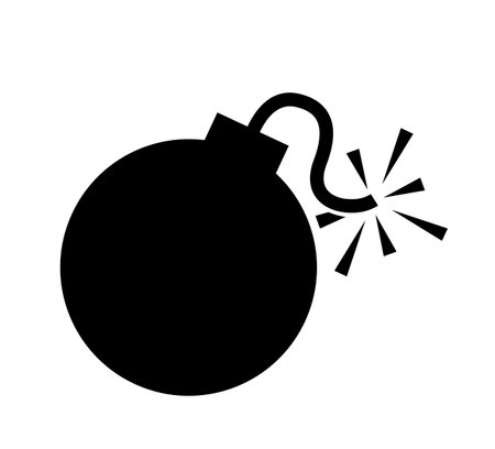 bomb icon, bomb ball symbol, bomb simple shape for clip artのイラスト素材