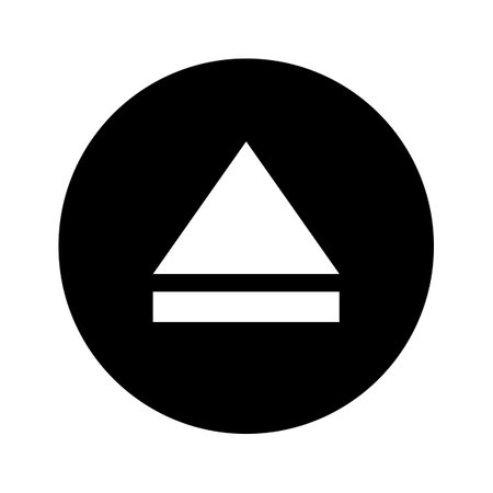 eject icon, eject symbol in circle shape, eject icon for graphic mediaのイラスト素材