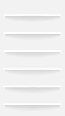 plank shelf for planogram product mock-up display, countertop on wall room white color, modern shelf for display show on space wall roomのイラスト素材