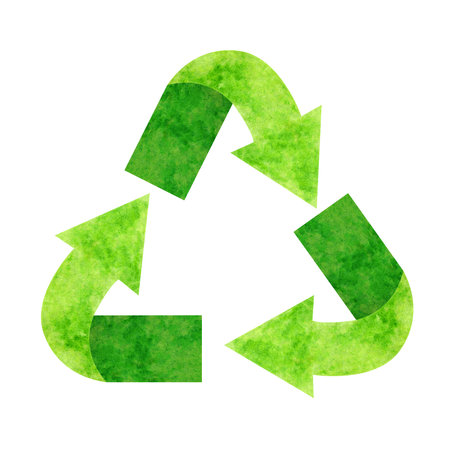 recycle sign watercolor, illustration recycling symbol for clip artの写真素材